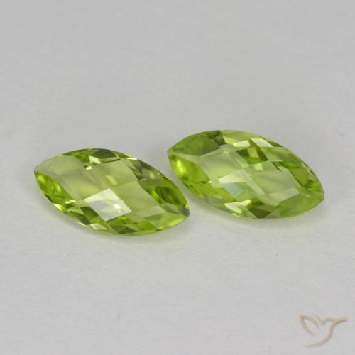 Pedras preciosas de Peridoto Verde médio natural de 1.21 ct, Marquesa, VVS-VS
