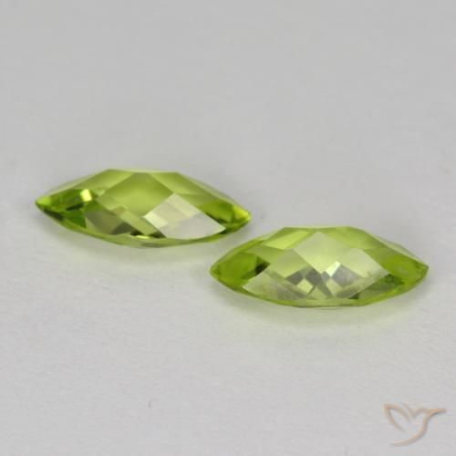 Pedras preciosas de Peridoto Verde médio natural de 1.21 ct, Marquesa, VVS-VS