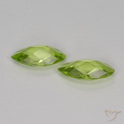 Pedras preciosas de Peridoto Verde médio natural de 1.00 ct, Marquesa, VVS-VS