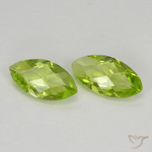 Pedras preciosas de Peridoto Verde médio natural de 1.06 ct, Marquesa, VVS-VS