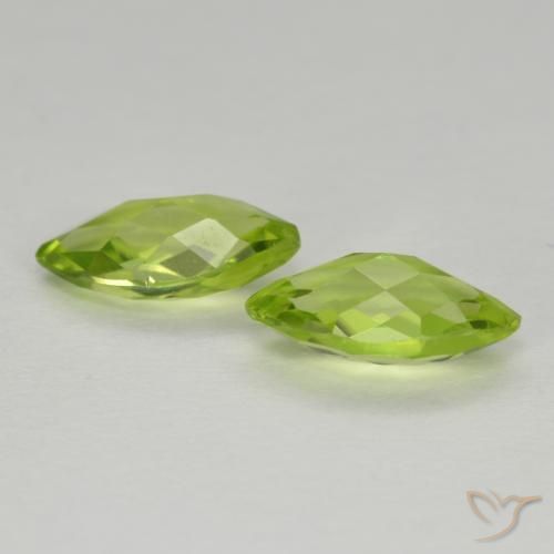 Pedras preciosas de Peridoto Verde médio natural de 1.29 ct, Marquesa, VVS-VS