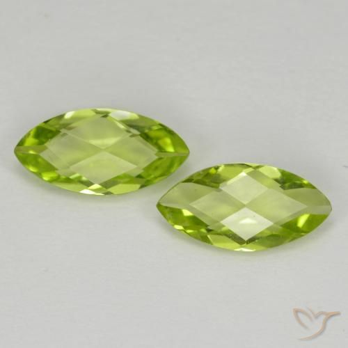Pedras preciosas de Peridoto verde vivo natural de 1.06 ct, Marquesa, VVS-VS