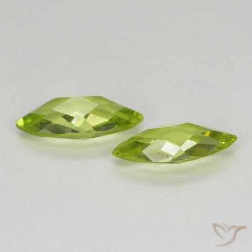 Pedras preciosas de Peridoto verde vivo natural de 1.06 ct, Marquesa, VVS-VS