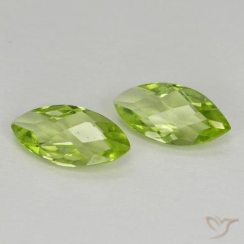 1.00ctw Natural Verde Vivo Claro Peridoto, Marquesa, VVS-VS