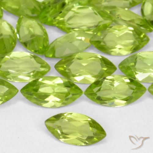 Peridoto verde vivo Natural 0.26ct, Marquesa, VS