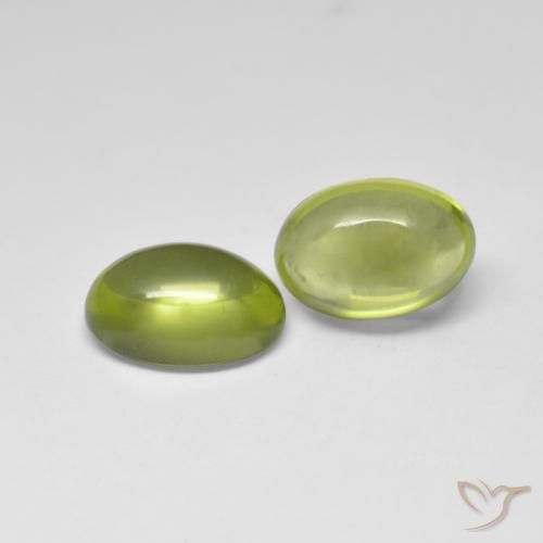 Pedras preciosas de Peridoto Terra Verde natural de 1.12 ct, oval, Transparente