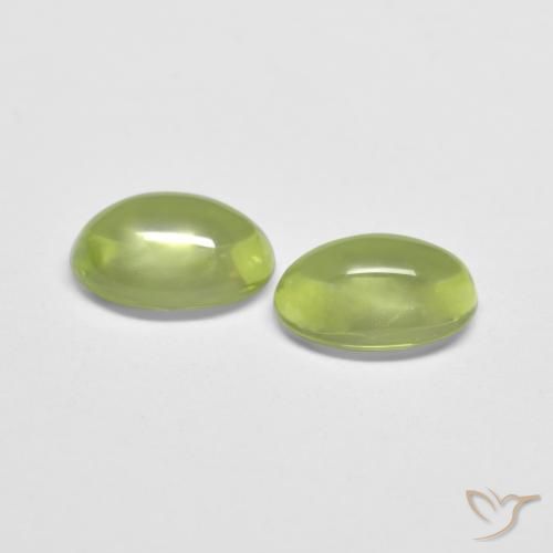Pedras preciosas de Peridoto verde vivo natural de 1.06 ct, oval, Transparente
