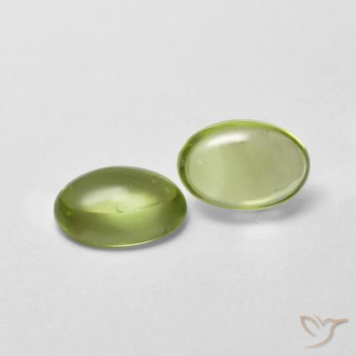 Pedras preciosas de Peridoto verde quente natural de 0.95 ct, oval, Transparente