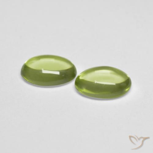Pedras preciosas de Peridoto verde quente natural de 0.95 ct, oval, Transparente