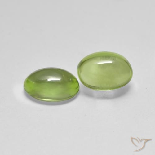 Pedras preciosas de Peridoto Terra Verde natural de 1.07 ct, oval, Transparente