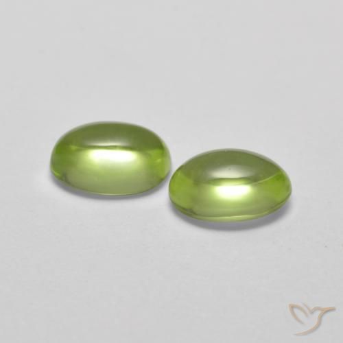 Pedras preciosas de Peridoto Terra Verde natural de 1.07 ct, oval, Transparente