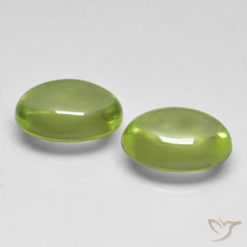 Pedras preciosas de Peridoto Terra Verde natural de 1.06 ct, oval, Transparente