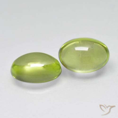 Pedras preciosas de Peridoto Verde amarelado natural de 1.21 ct, oval, Transparente
