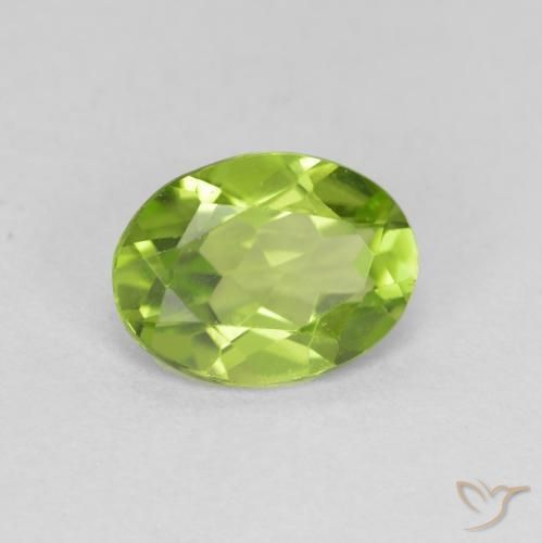 Peridoto verde vivo Natural 1.62ct, oval, VS