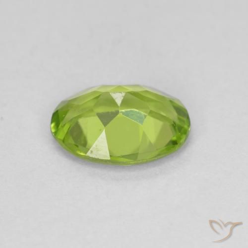 Peridoto verde vivo Natural 1.62ct, oval, VS