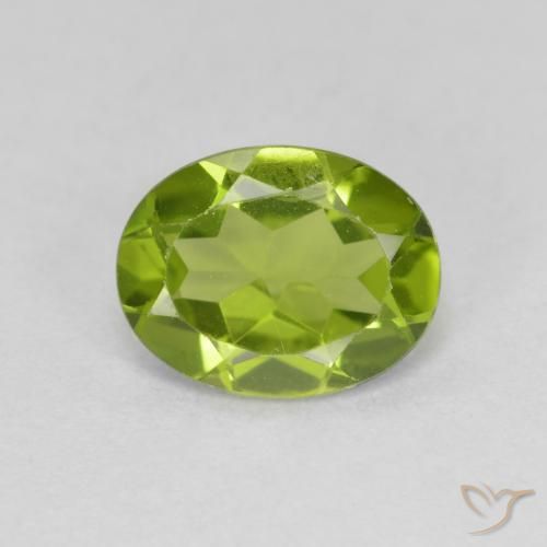 Peridoto verde natural 1,82ct, corte oval, VS