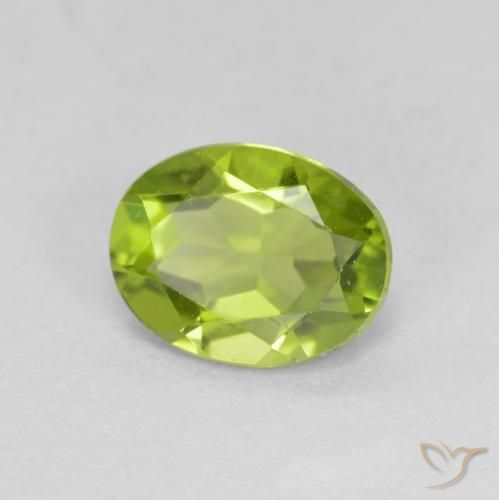 Peridoto verde vivo Natural 1.81ct, oval, VS