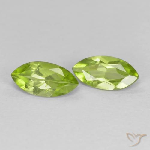 Pedras preciosas de Peridoto Verde médio natural de 1.17 ct, Marquesa, VS