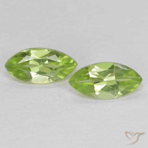 1.10ctw Natural Verde Vivo Claro Peridoto, Marquesa, VS