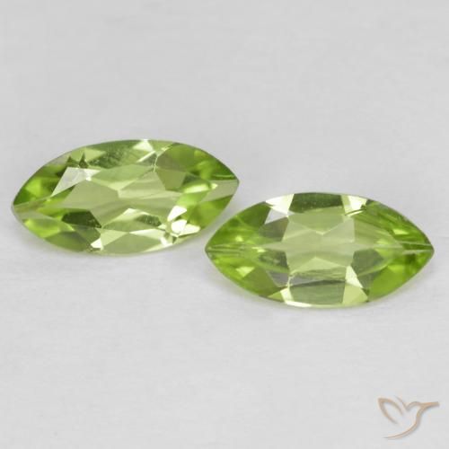 1.10ctw Natural Verde Vivo Claro Peridoto, Marquesa, VS