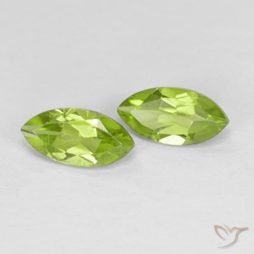 Pedras preciosas de Peridoto Verde médio natural de 1.25 ct, Marquesa, VS