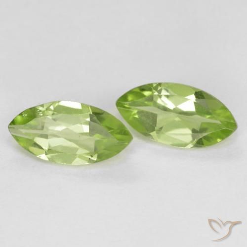 Pedras preciosas de Peridoto Verde Vivo Claro natural de 1.23 ct, Marquesa, VS