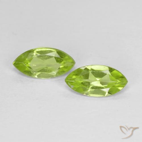 Pedras preciosas de Peridoto Verde médio natural de 1.09 ct, Marquesa, VS