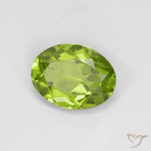 Peridoto Verde Vivo Claro Natural 1.30ct, oval, VS