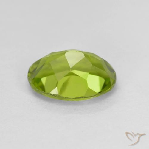 Peridoto verde vivo Natural 1.45ct, Corte Oval, VS