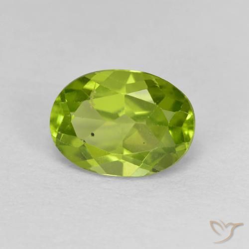 Peridoto verde vivo Natural 1.32ct, oval, VS