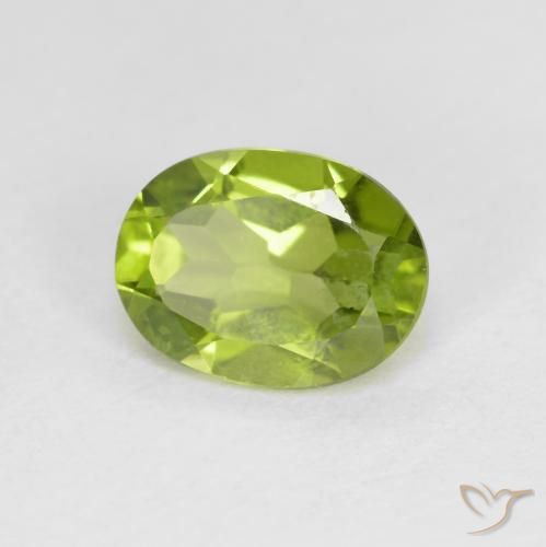 Peridoto verde vivo Natural 1.40ct, oval, VS