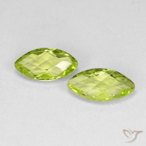 Pedras preciosas de Peridoto Verde amarelado natural de 1.34 ct, Marquesa, VVS-VS