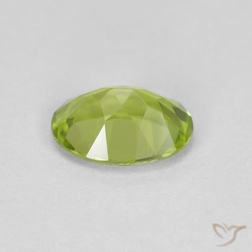 Peridoto verde vivo Natural 0.86ct, oval, VS