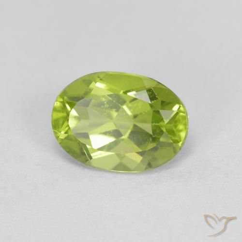 Peridoto verde vivo Natural 0.98ct, oval, VS