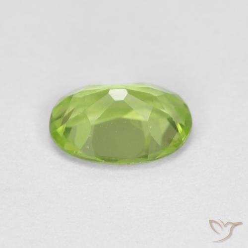 Peridoto Verde amarelado Natural 0.89ct, oval, VS-SI