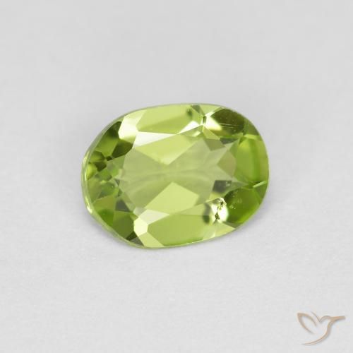 Peridoto verde vivo Natural 0.71ct, oval, VS