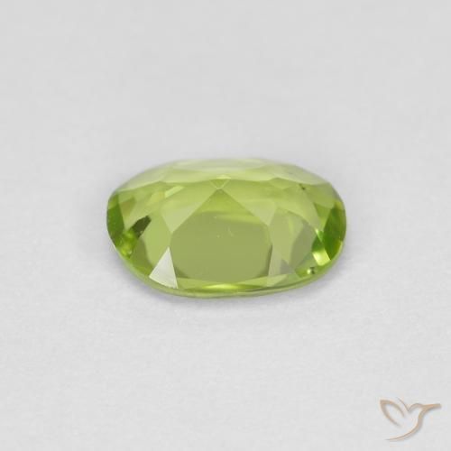 Peridoto verde vivo Natural 0.71ct, oval, VS