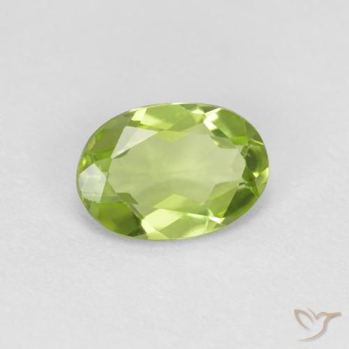 Peridoto verde vivo Natural 0.75ct, oval, VS