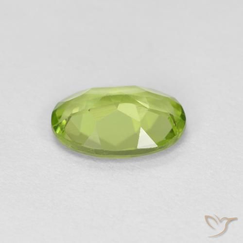 Peridoto verde vivo Natural 0.75ct, oval, VS
