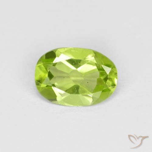 0.76ct Natural verde vivo Peridoto, oval, VS