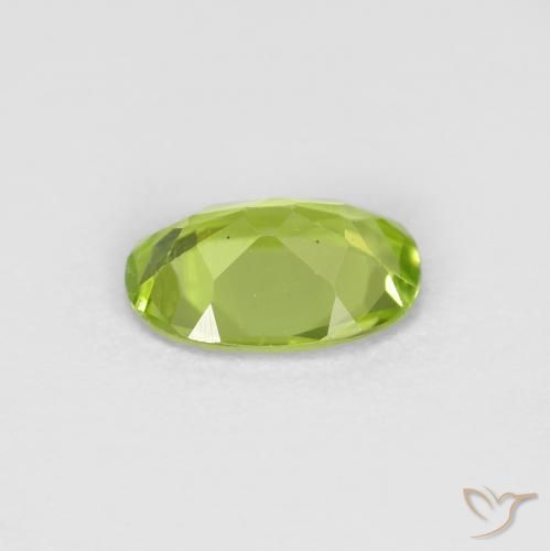 Peridoto verde vivo Natural 0.76ct, oval, VS