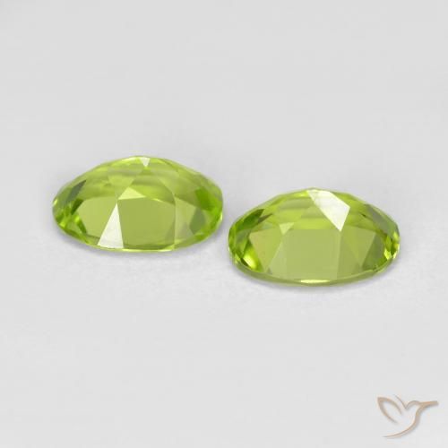Pedras preciosas de Peridoto Verde médio natural de 1.76 ct, oval, VS