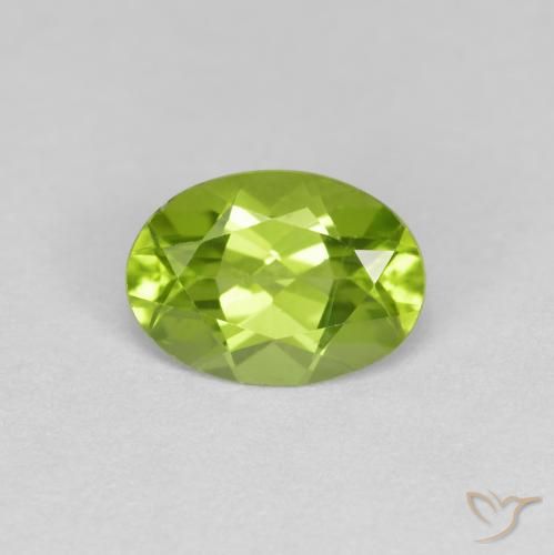0.82ct Natural Verde médio Peridoto, oval, VS
