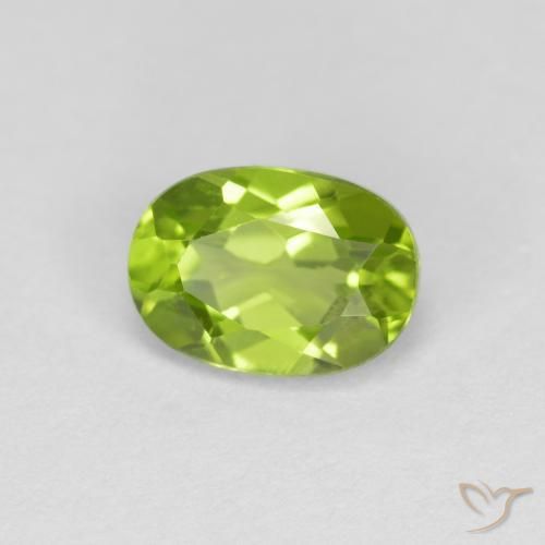 Peridoto verde vivo Natural 1.01ct, oval, VS