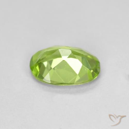 Peridoto verde vivo Natural 0.80ct, oval, VS