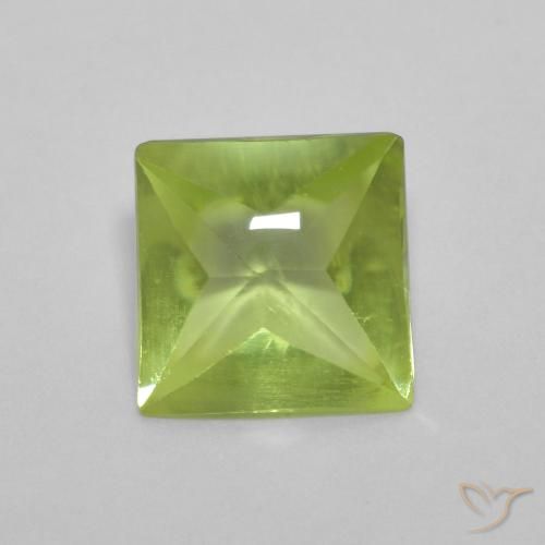 Peridoto Verde Vivo Claro Natural 0.93ct, Quadrado, Transparente