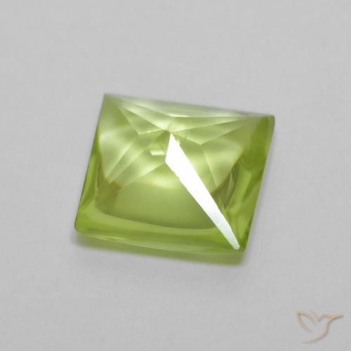 Peridoto Verde Vivo Claro Natural 0.93ct, Quadrado, Transparente