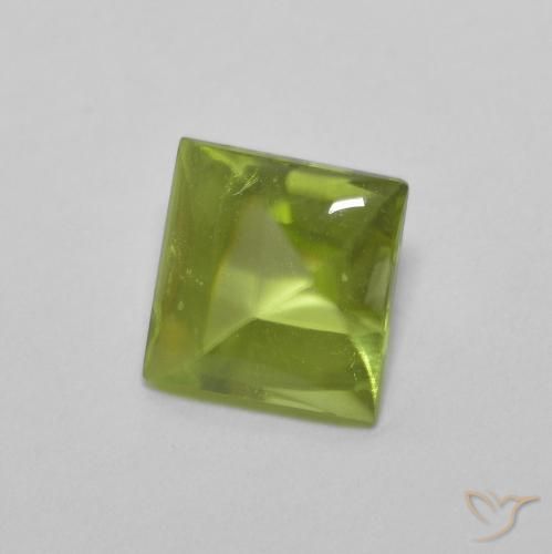 Peridoto verde vivo Natural 0.83ct, Quadrado, Transparente