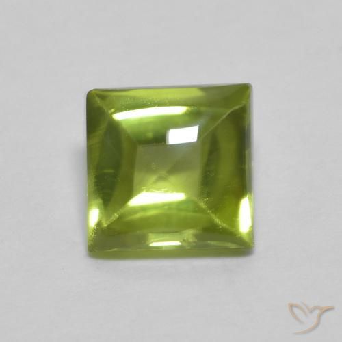 Peridoto Verde médio Natural 0.72ct, Quadrado, Transparente