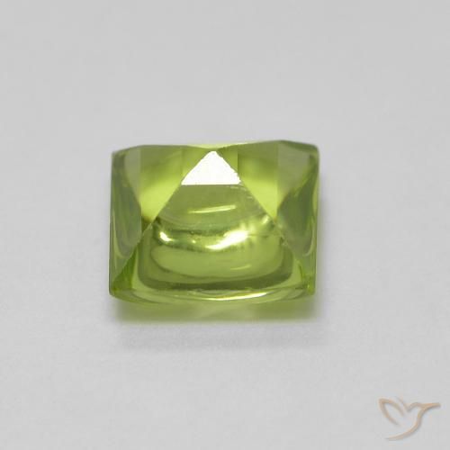 Peridoto verde vivo Natural 0.77ct, Quadrado, Transparente